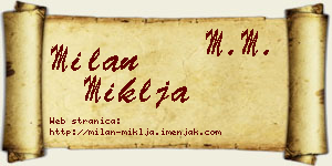 Milan Miklja vizit kartica